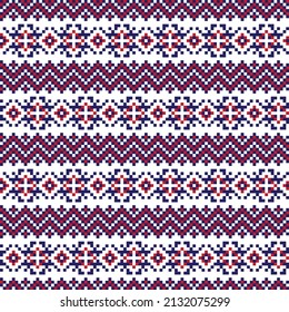 Snowflake fair isle pattern design for fashion textiles, knitwear and graphics