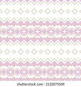 Snowflake fair isle pattern design for fashion textiles, knitwear and graphics