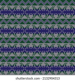 Snowflake fair isle pattern design for fashion textiles, knitwear and graphics