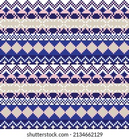 Snowflake fair isle pattern design for fashion textiles, knitwear and graphics