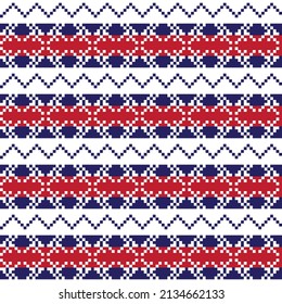 Snowflake fair isle pattern design for fashion textiles, knitwear and graphics