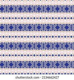 Snowflake fair isle pattern design for fashion textiles, knitwear and graphics