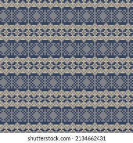Snowflake fair isle pattern design for fashion textiles, knitwear and graphics