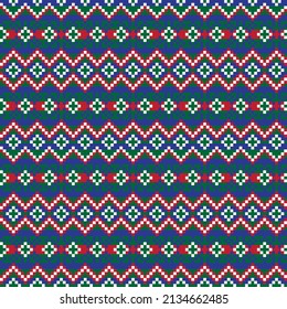 Snowflake fair isle pattern design for fashion textiles, knitwear and graphics