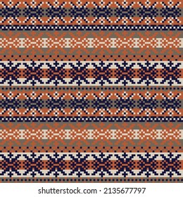 Snowflake fair isle pattern design for fashion textiles, knitwear and graphics