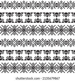 Snowflake fair isle pattern design for fashion textiles, knitwear and graphics