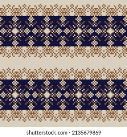 Snowflake fair isle pattern design for fashion textiles, knitwear and graphics