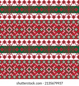 Snowflake fair isle pattern design for fashion textiles, knitwear and graphics