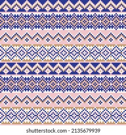 Snowflake fair isle pattern design for fashion textiles, knitwear and graphics
