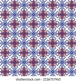 Snowflake fair isle pattern design for fashion textiles, knitwear and graphics