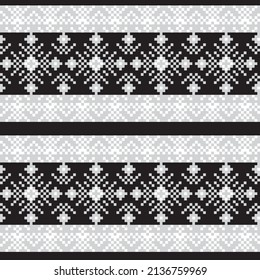 Snowflake fair isle pattern design for fashion textiles, knitwear and graphics