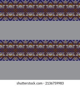 Snowflake fair isle pattern design for fashion textiles, knitwear and graphics