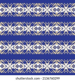 Snowflake fair isle pattern design for fashion textiles, knitwear and graphics. Elements interchangeable.