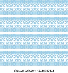 Snowflake fair isle pattern design for fashion textiles, knitwear and graphics. Elements interchangeable.