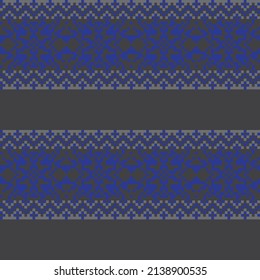 Snowflake fair isle pattern design for fashion textiles, knitwear and graphics. Elements interchangeable.