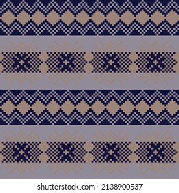 Snowflake fair isle pattern design for fashion textiles, knitwear and graphics. Elements interchangeable.