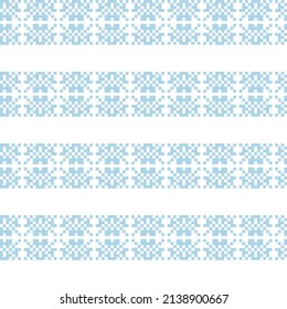 Snowflake fair isle pattern design for fashion textiles, knitwear and graphics. Elements interchangeable.