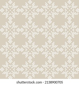 Snowflake fair isle pattern design for fashion textiles, knitwear and graphics. Elements interchangeable.