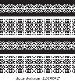 Snowflake fair isle pattern design for fashion textiles, knitwear and graphics. Elements interchangeable.