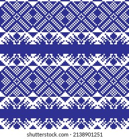 Snowflake fair isle pattern design for fashion textiles, knitwear and graphics. Elements interchangeable.