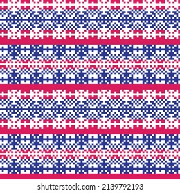 Snowflake fair isle pattern design for fashion textiles, knitwear and graphics. Elements interchangeable.