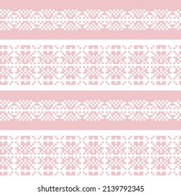 Snowflake fair isle pattern design for fashion textiles, knitwear and graphics. Elements interchangeable.