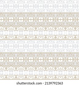 Snowflake fair isle pattern design for fashion textiles, knitwear and graphics. Elements interchangeable.