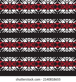 Snowflake fair isle pattern design for fashion textiles, knitwear and graphics. Elements interchangeable.