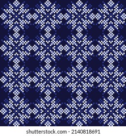Snowflake fair isle pattern design for fashion textiles, knitwear and graphics. Elements interchangeable.