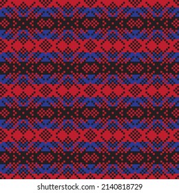 Snowflake fair isle pattern design for fashion textiles, knitwear and graphics. Elements interchangeable.