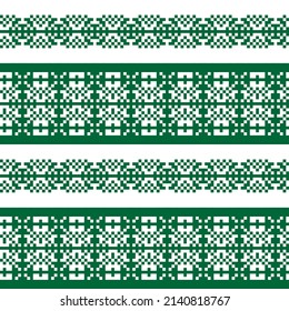 Snowflake fair isle pattern design for fashion textiles, knitwear and graphics. Elements interchangeable.