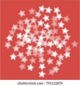 Snowflake falling which consists of isolated elements. Stylish, consist of beautiful  elements in snowflake falling. Can be used as print, wallpaper, cards, poster, logo, background