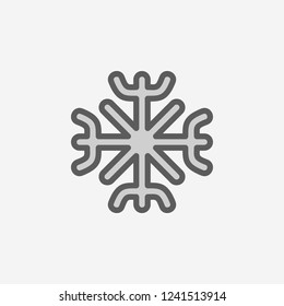 snowflake field outline icon. Element of 2 color simple icon. Thin line icon for website design and development, app development. Premium icon