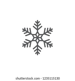 Snowflake filled flat icon. Sign for web and mobile design. Vector illustration. Christmas, winter, holiday symbol.