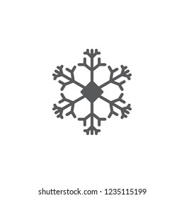 Snowflake filled flat icon. Sign for web and mobile design. Vector illustration. Christmas, winter, holiday symbol.