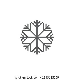Snowflake filled flat icon. Sign for web and mobile design. Vector illustration. Christmas, winter, holiday symbol.