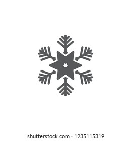 Snowflake filled flat icon. Sign for web and mobile design. Vector illustration. Christmas, winter, holiday symbol.