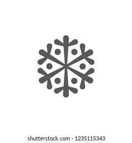 Snowflake filled flat icon. Sign for web and mobile design. Vector illustration. Christmas, winter, holiday symbol.