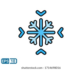 snowflake filled line style icon isolated on white background. illustration for graphic designer, website, UI. EPS 10