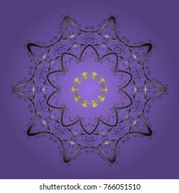 Snowflake. Fine winter ornament. Vector illustration. Isolated of vector violet, gray and neutral snowflakes.