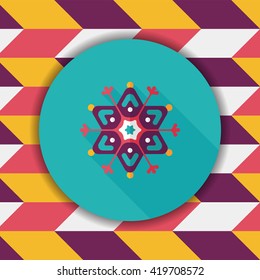 snowflake flat icon with long shadow eps10