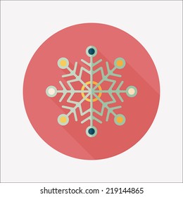 Snowflake flat icon with long shadow,eps10