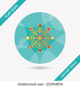 Snowflake flat icon with long shadow,eps10