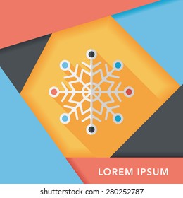 Snowflake flat icon with long shadow,eps10