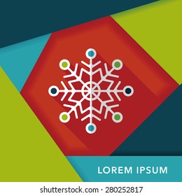 Snowflake flat icon with long shadow,eps10