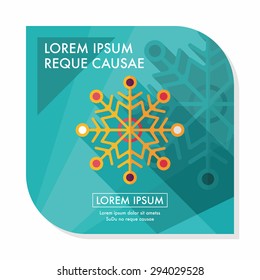 Snowflake flat icon with long shadow,eps10