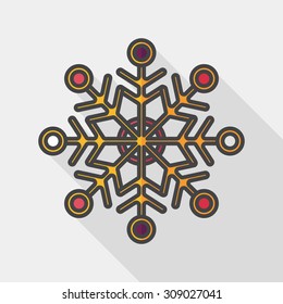 Snowflake flat icon with long shadow,eps10
