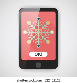 Snowflake flat icon with long shadow,eps10