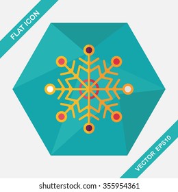 Snowflake flat icon with long shadow,eps10