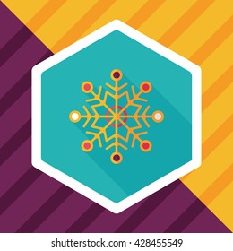 Snowflake flat icon with long shadow,eps10